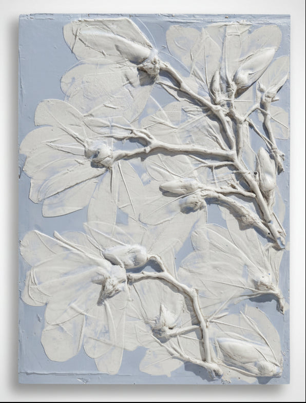 Plaster Botanical Bas Relief Artwork