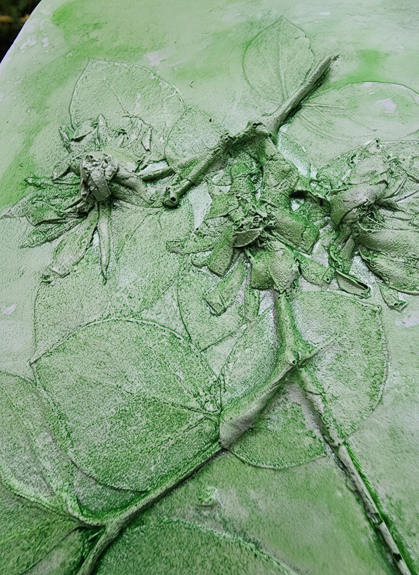 Plaster Botanical Bas Relief Artwork