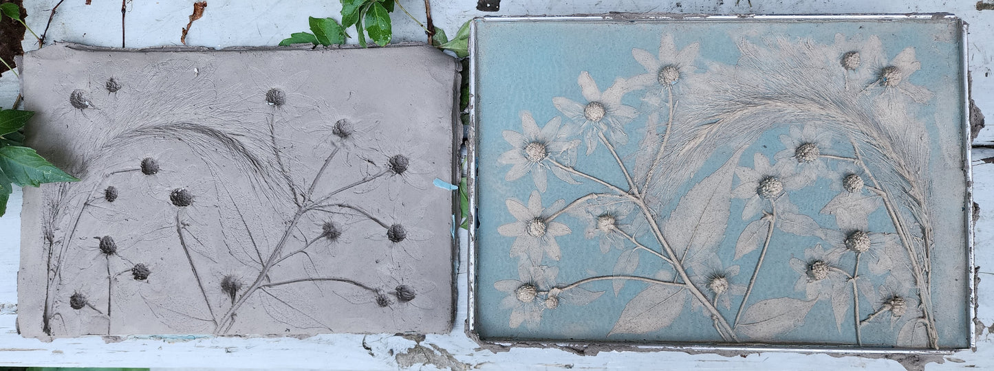 Plaster Botanical Bas Relief Artwork
