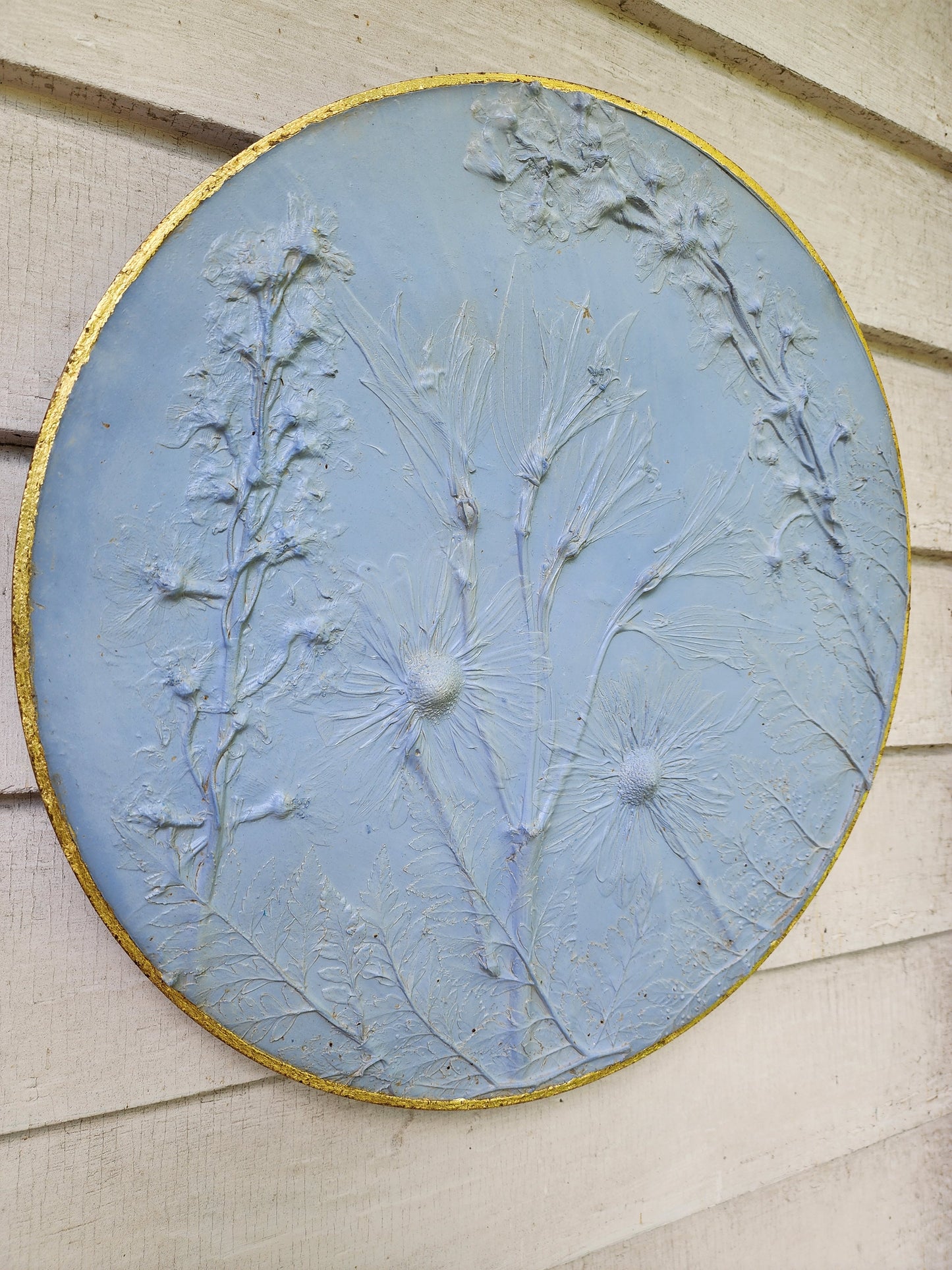 Plaster Botanical Bas Relief Artwork