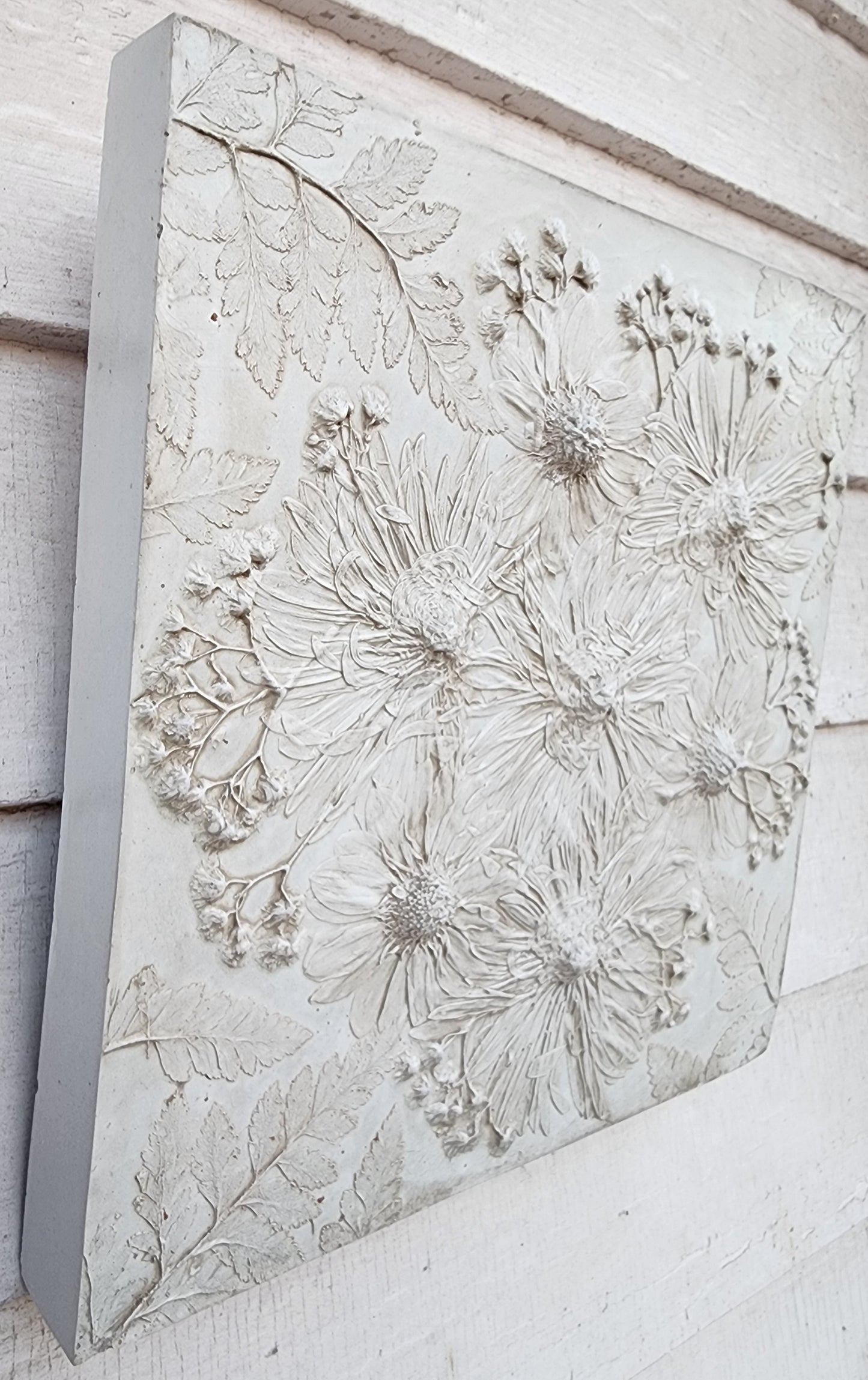 Plaster Botanical Bas Relief Artwork