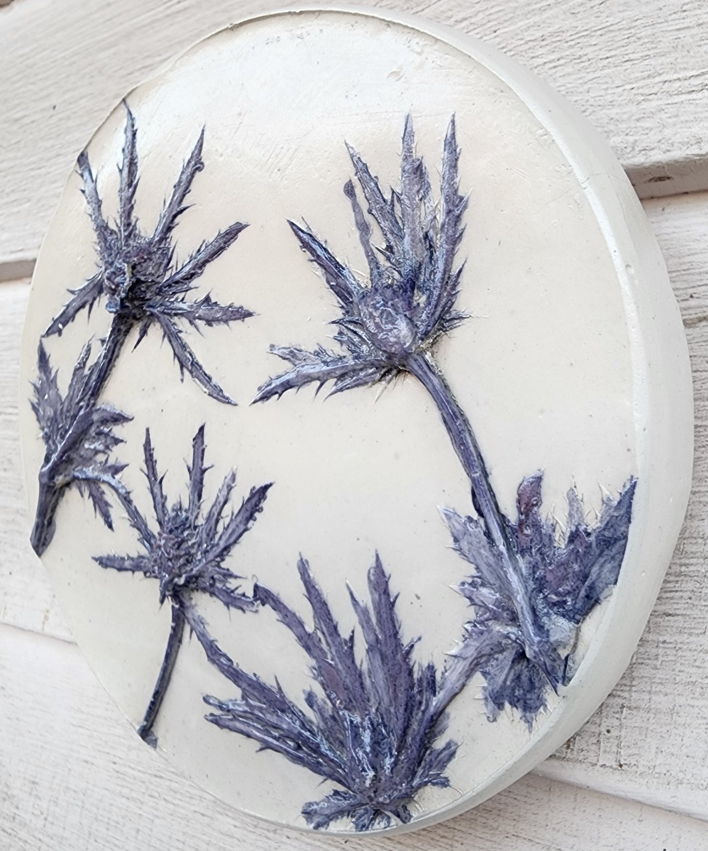 Plaster Botanical Bas Relief Artwork