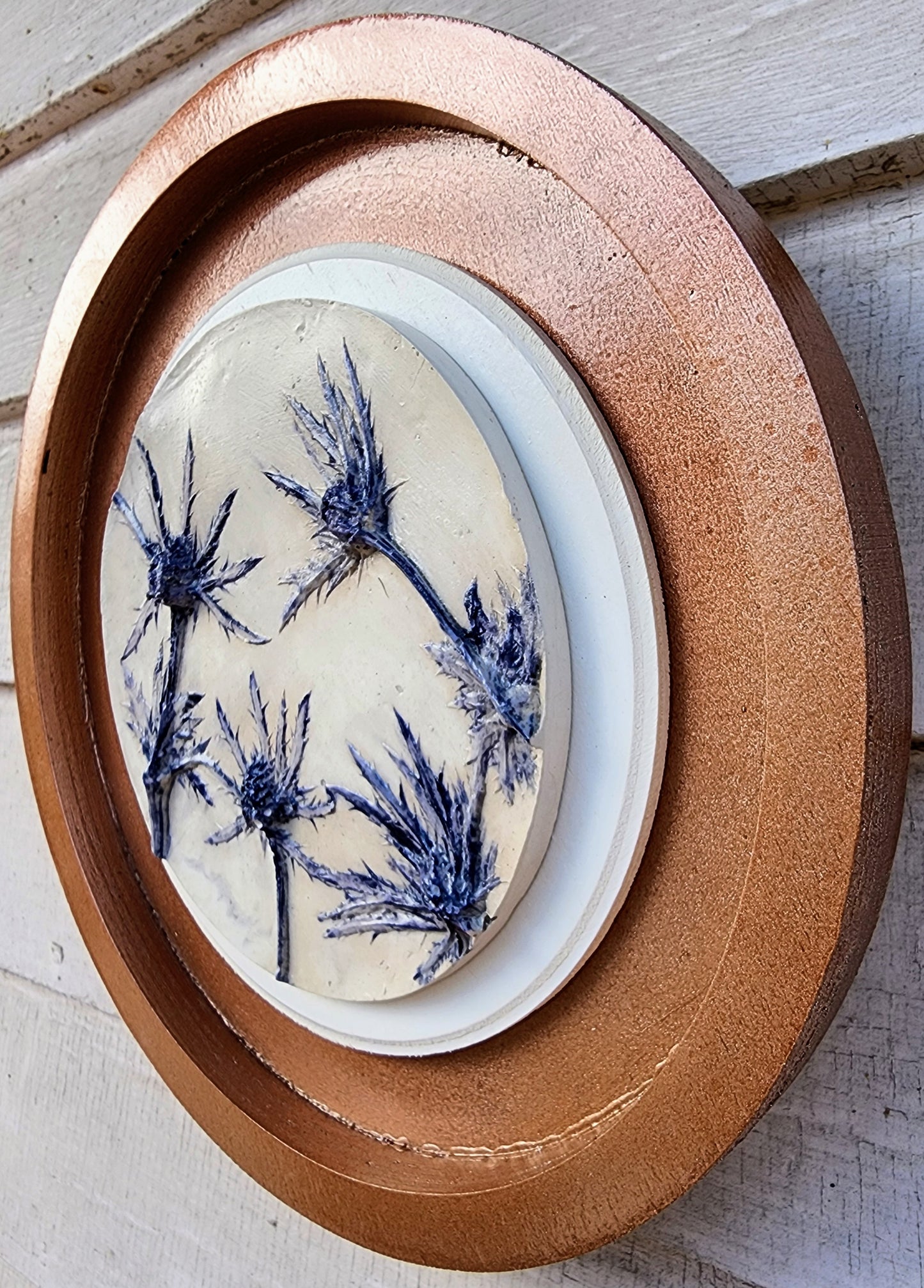 Plaster Botanical Bas Relief Artwork