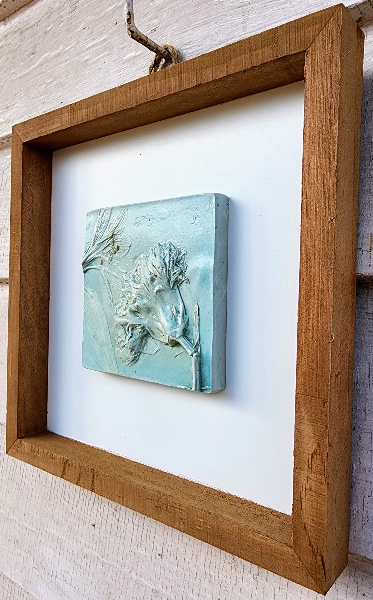 Plaster Botanical Bas Relief Artwork
