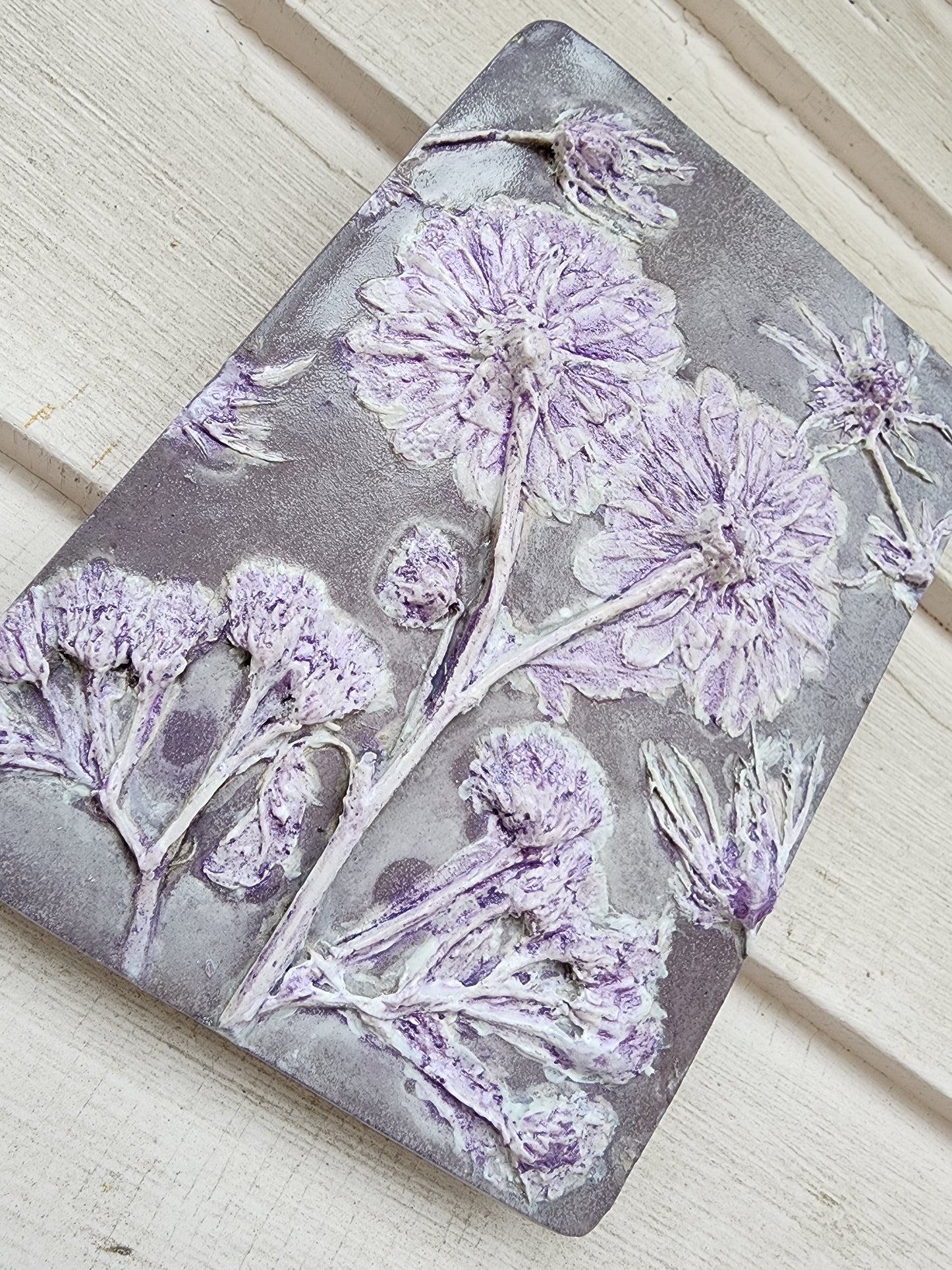 Plaster Botanical Bas Relief Artwork