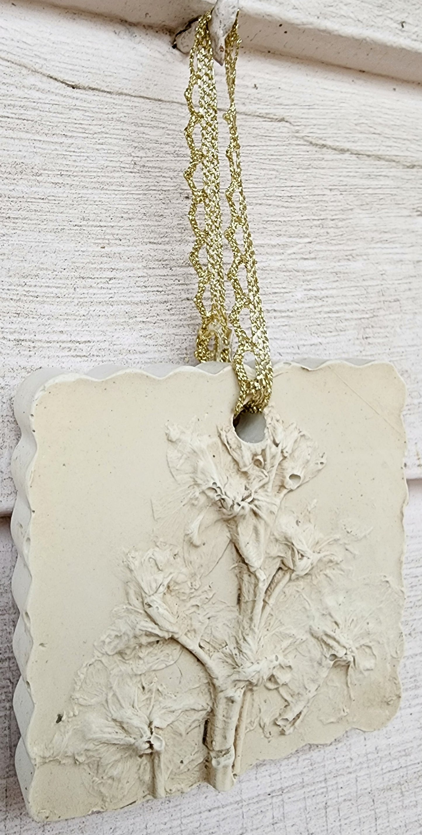Plaster Botanical Bas Relief Artwork