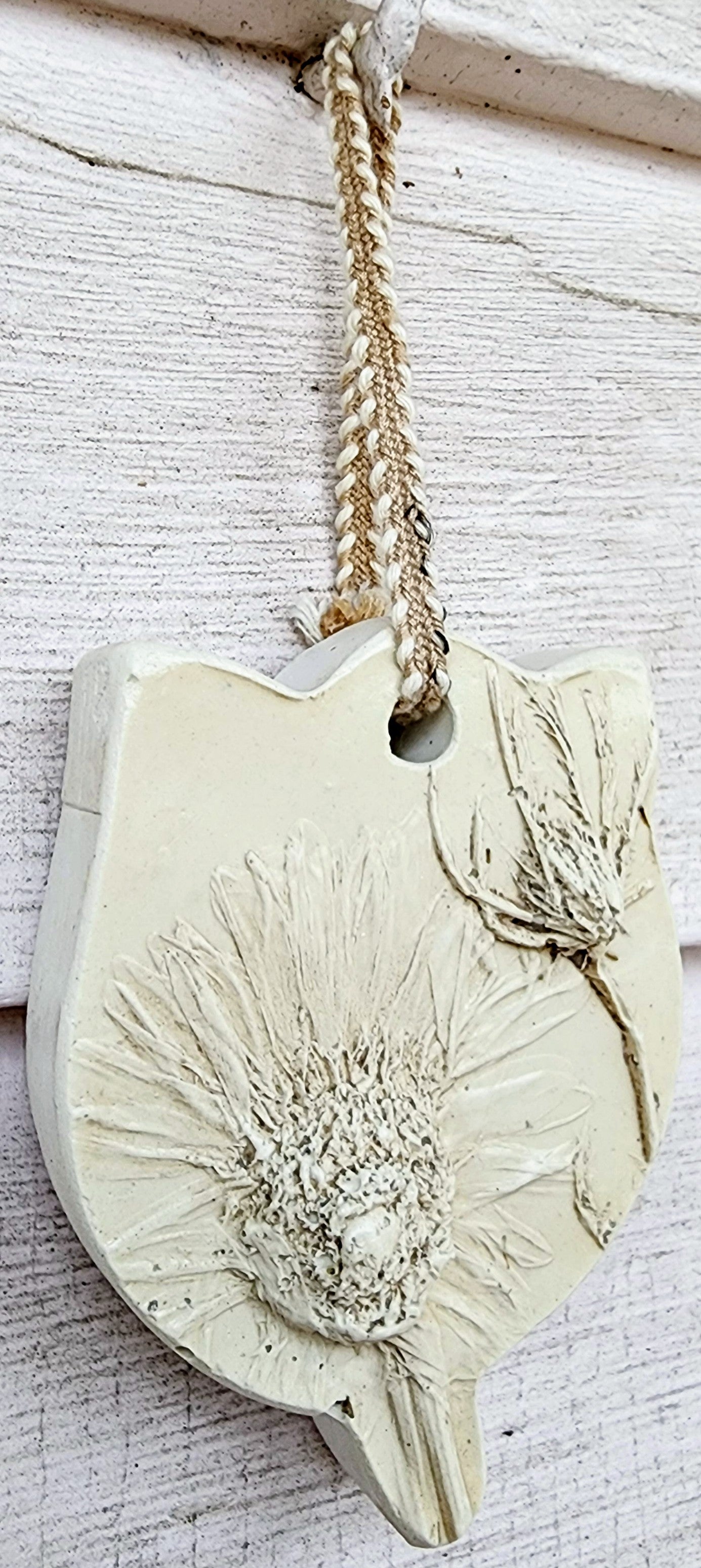 Plaster Botanical Bas Relief Artwork