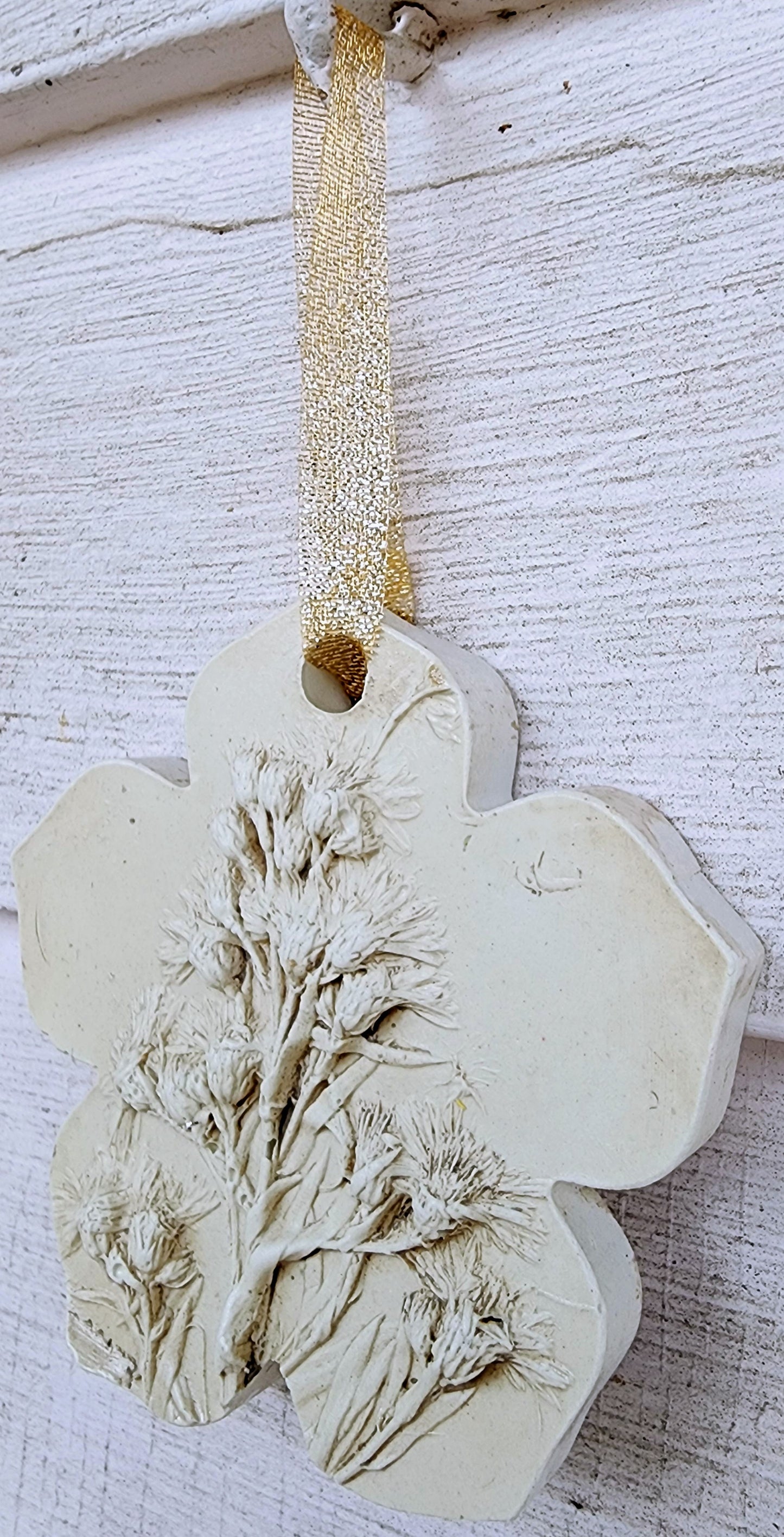 Plaster Botanical Bas Relief Artwork