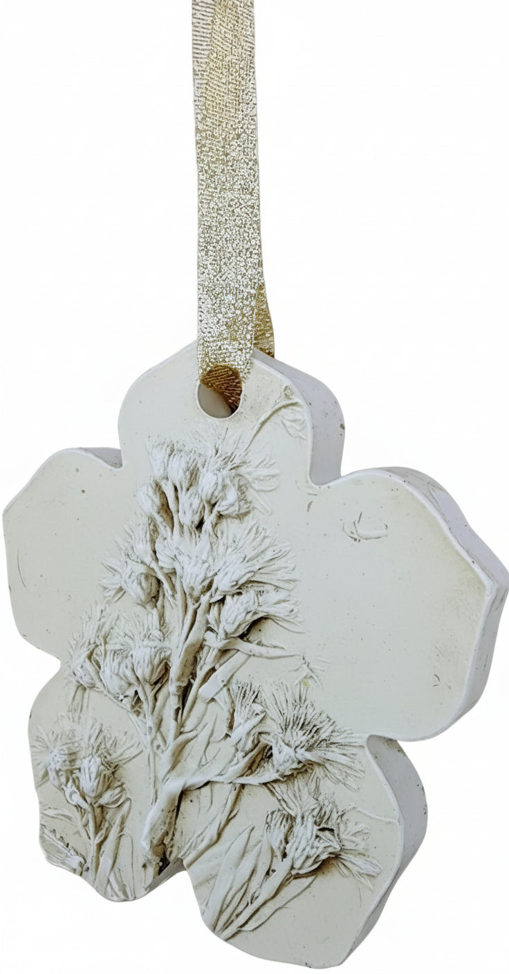 Plaster Botanical Bas Relief Artwork