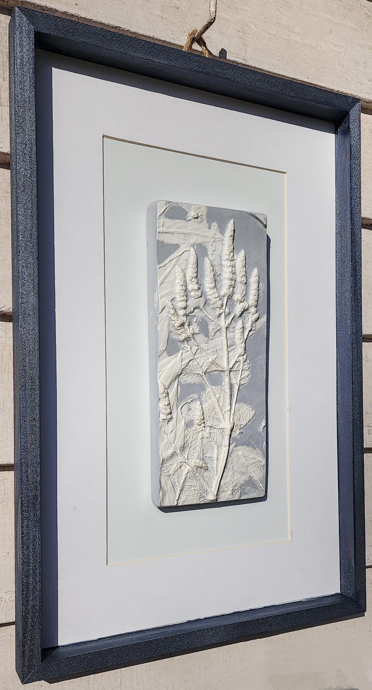 Plaster Botanical Bas Relief Artwork