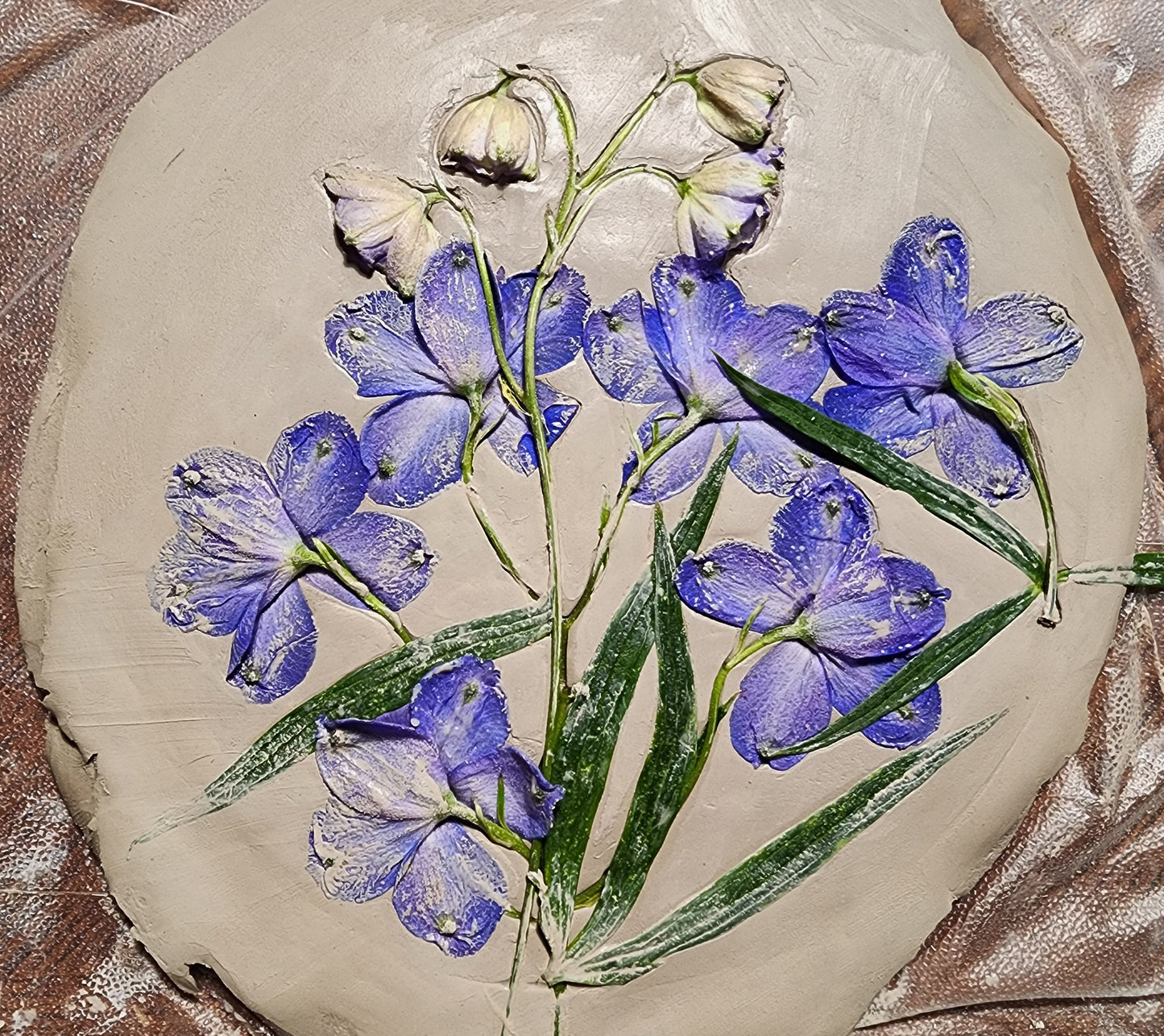 Plaster Botanical Bas Relief Artwork
