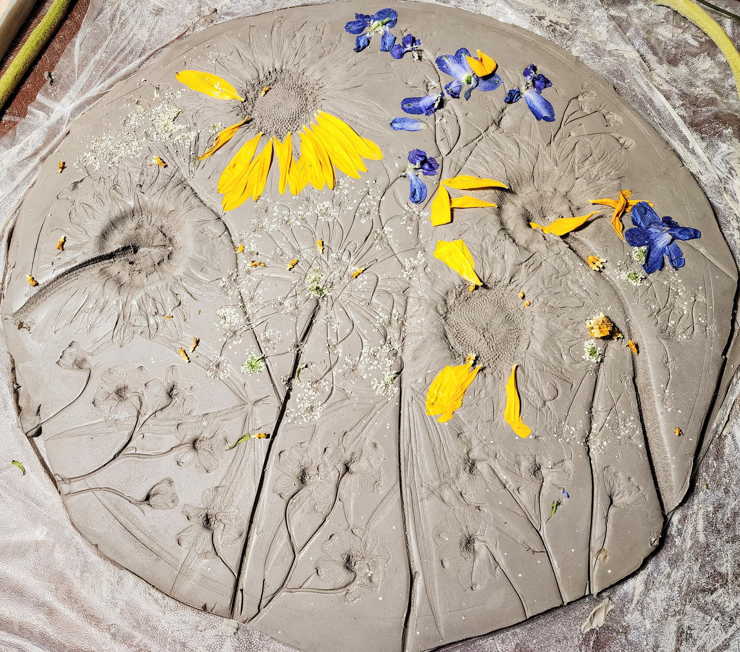 Plaster Botanical Bas Relief Artwork