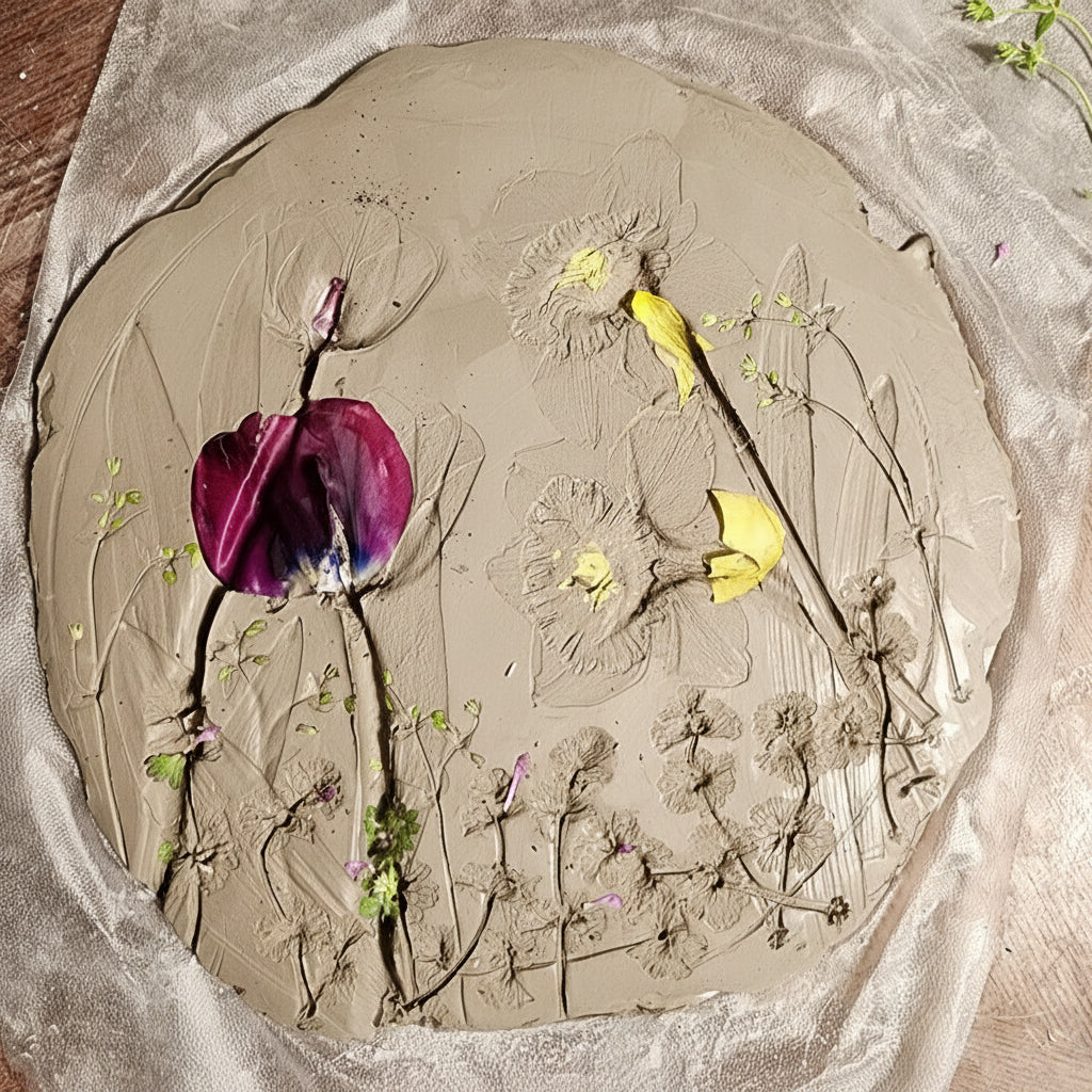 Plaster Botanical Bas Relief Artwork