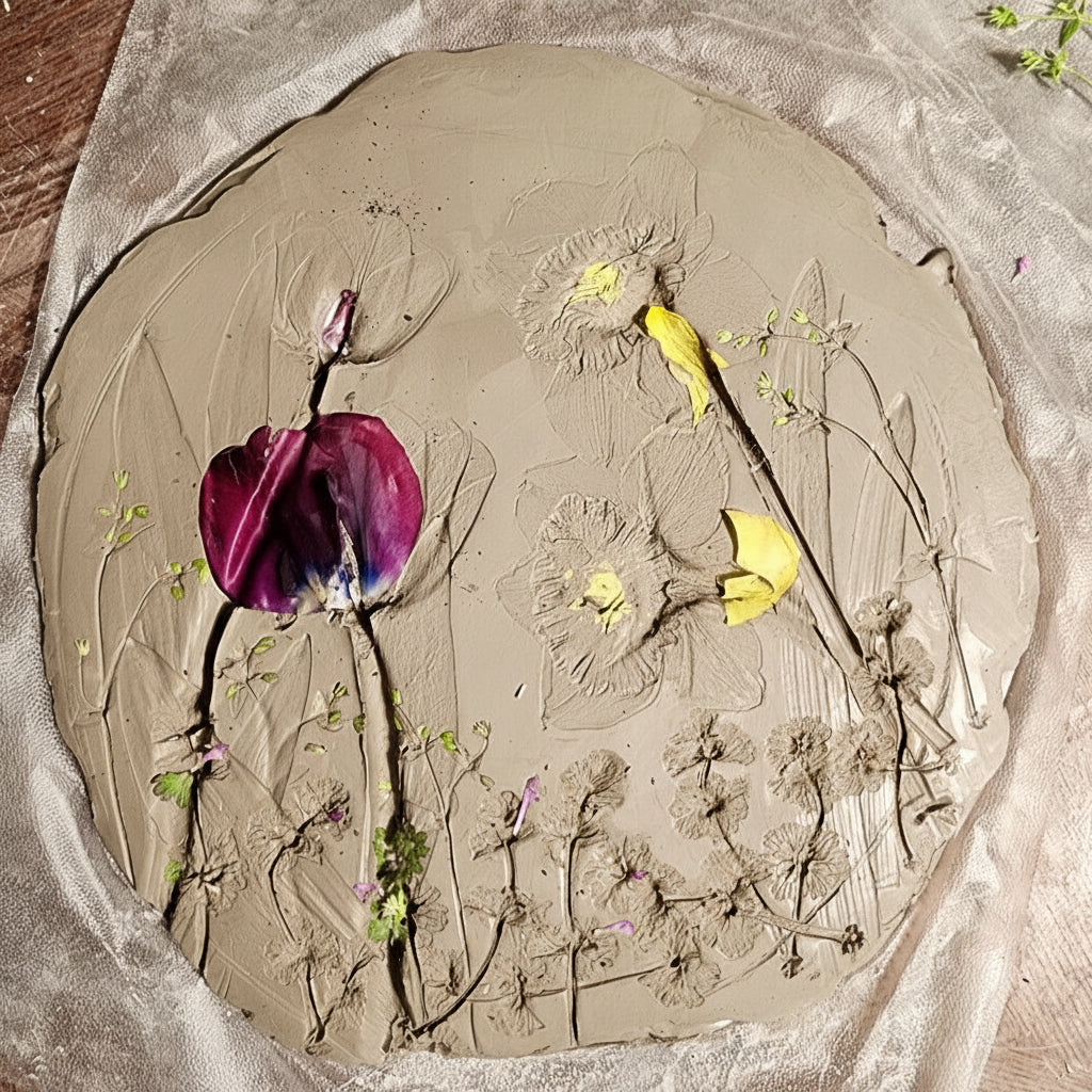 Plaster Botanical Bas Relief Artwork