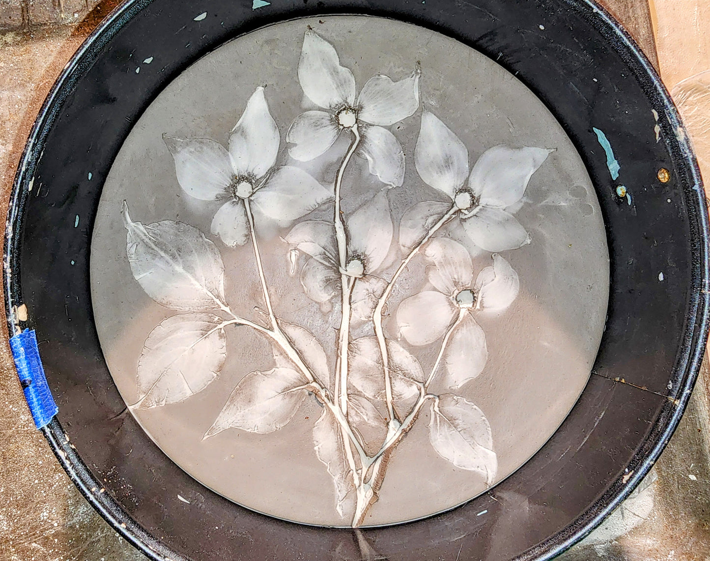Plaster Botanical Bas Relief Artwork