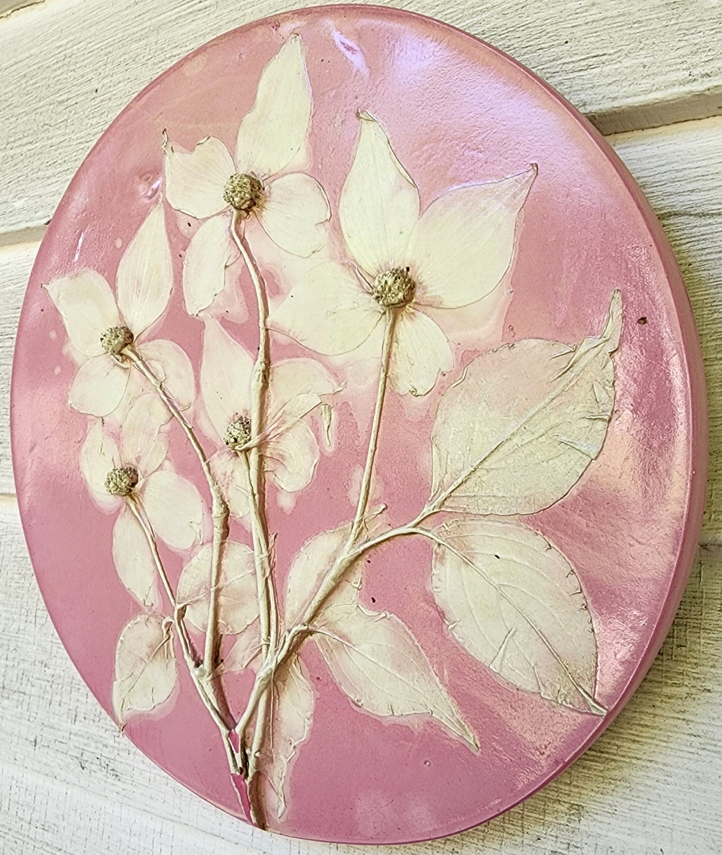 Plaster Botanical Bas Relief Artwork