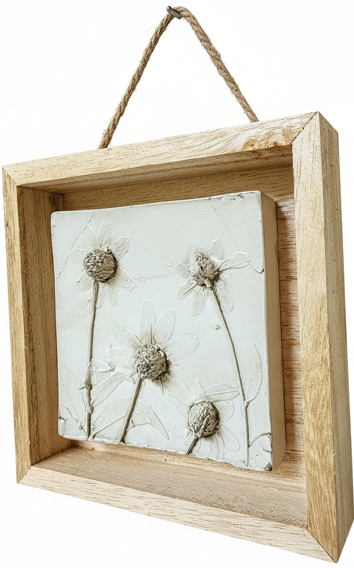 Plaster Botanical Bas Relief Artwork