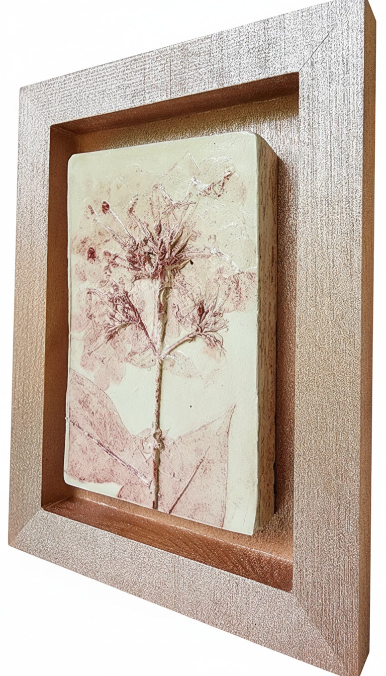 Plaster Botanical Bas Relief Artwork