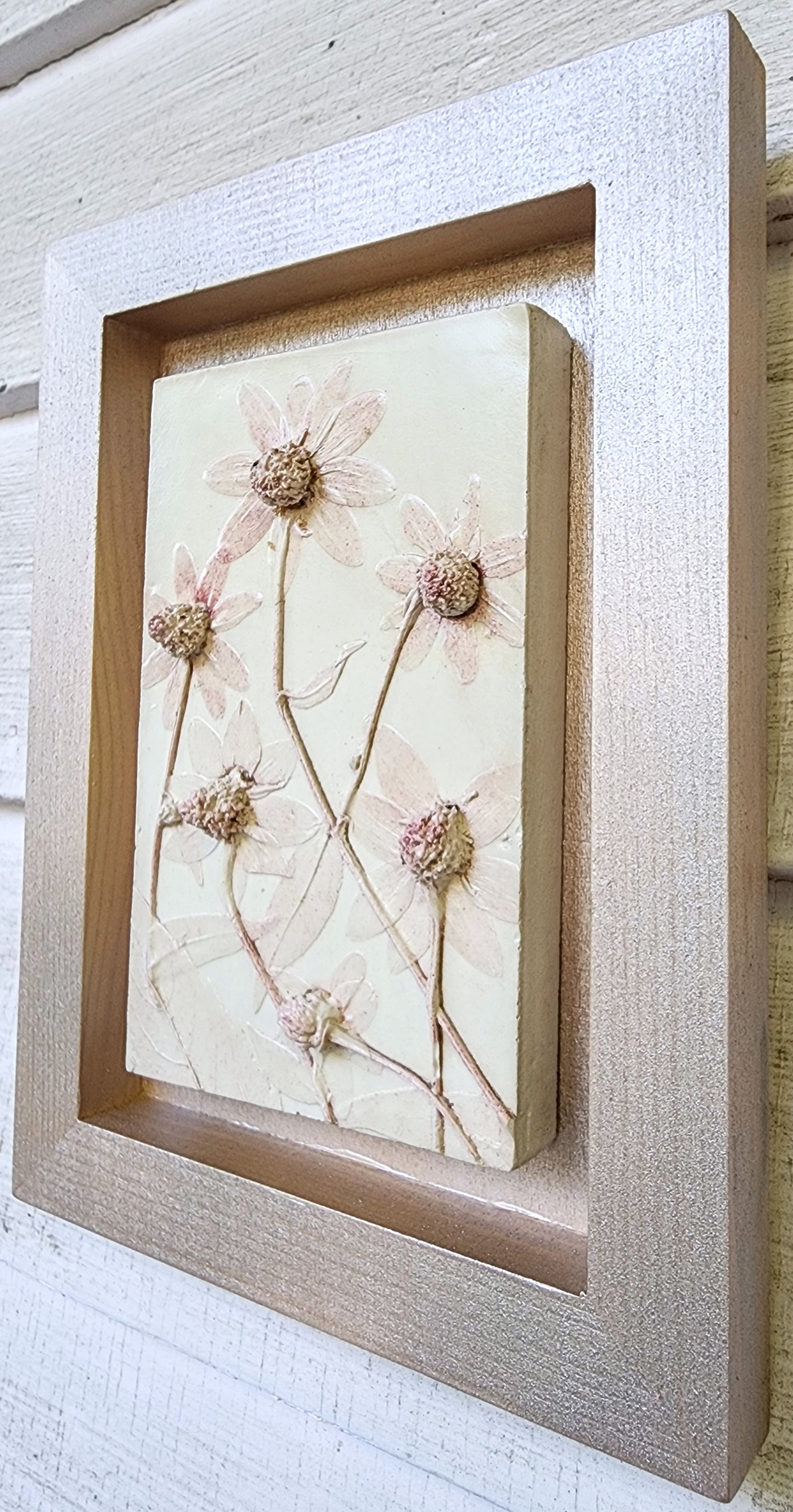 Plaster Botanical Bas Relief Artwork