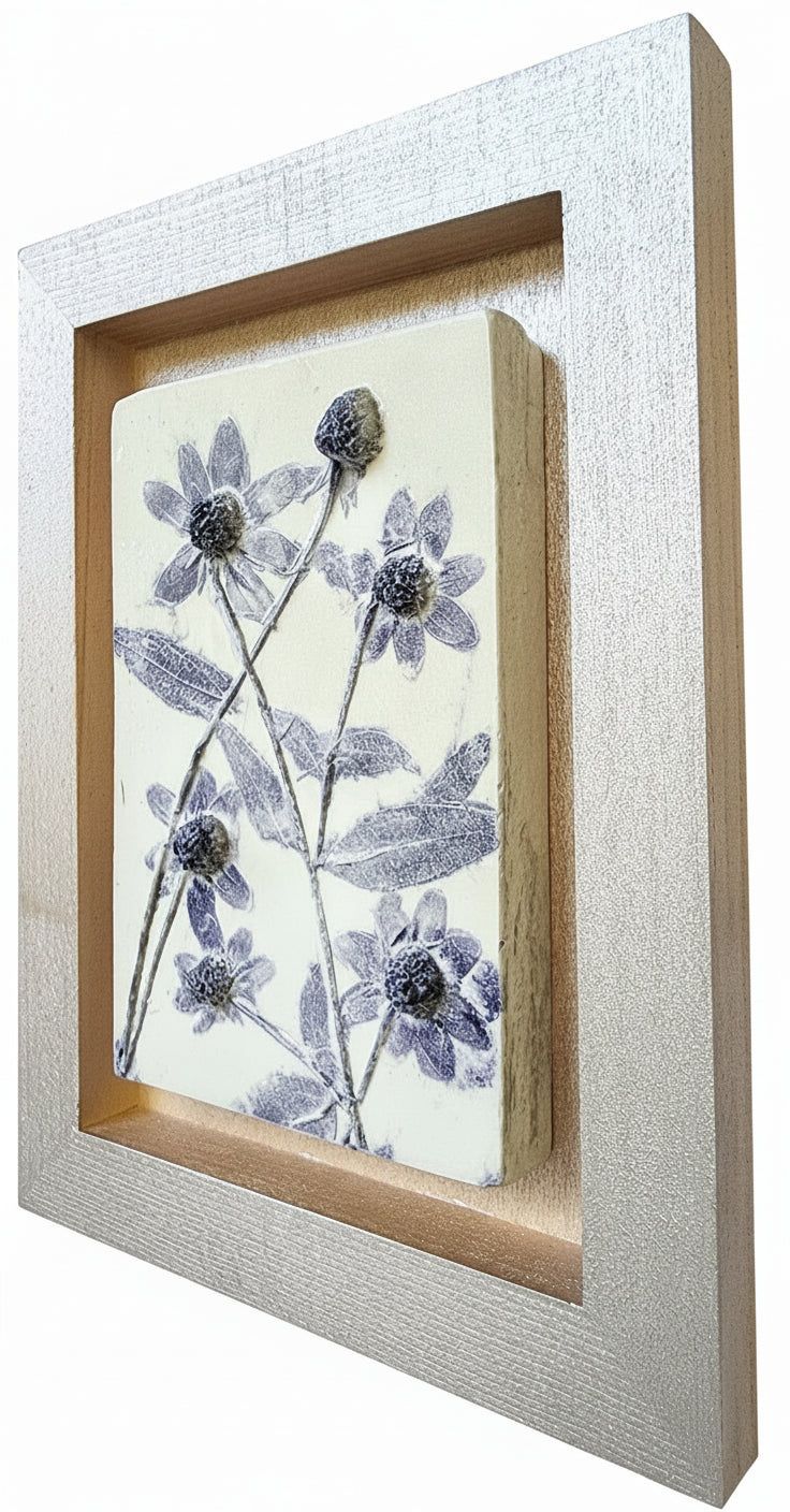 Plaster Botanical Bas Relief Artwork