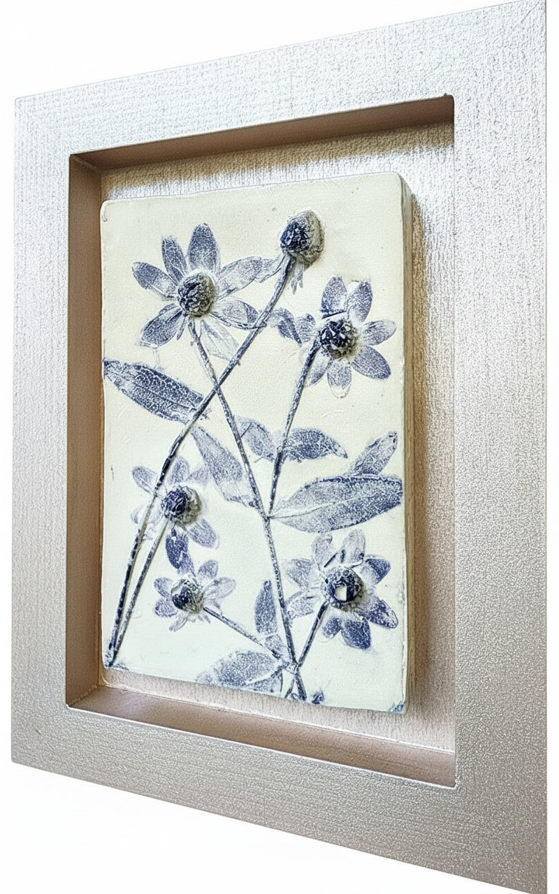 Plaster Botanical Bas Relief Artwork