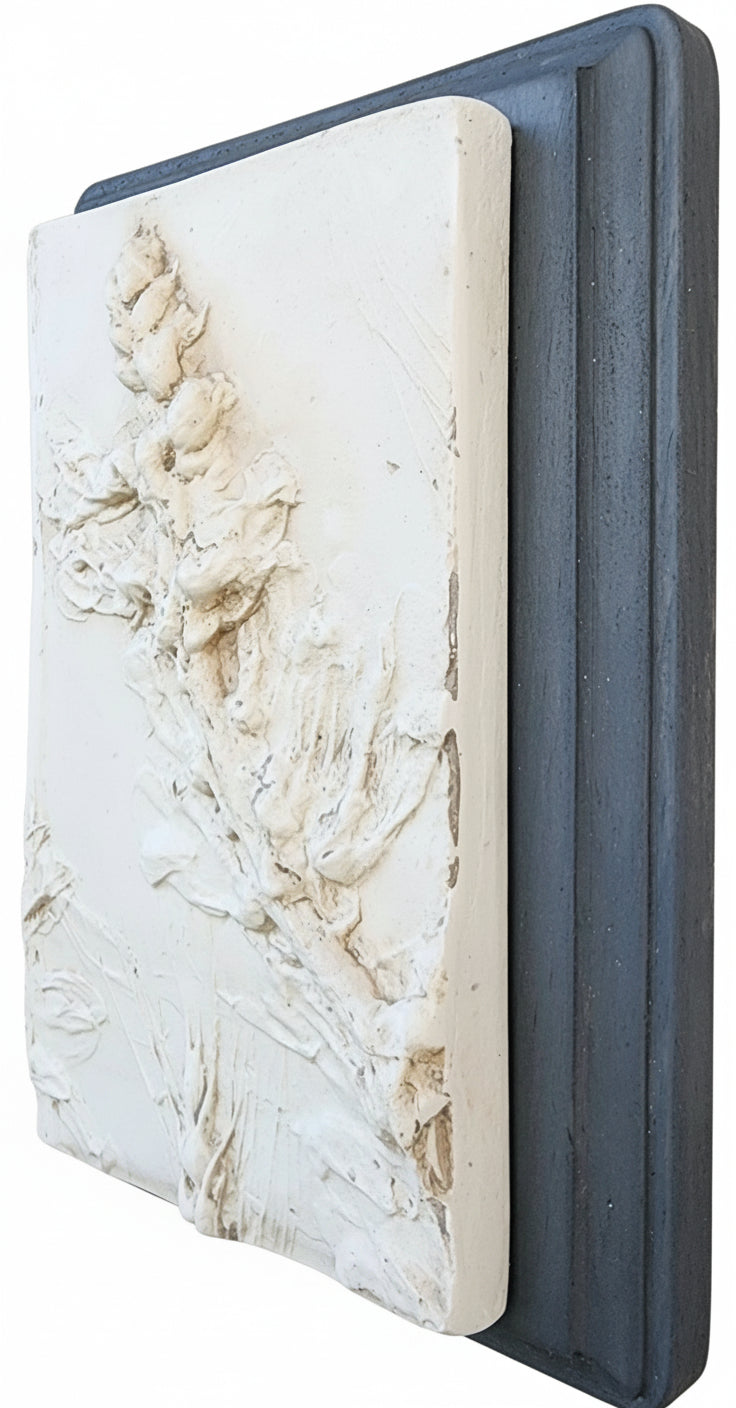 Plaster Botanical Bas Relief Artwork