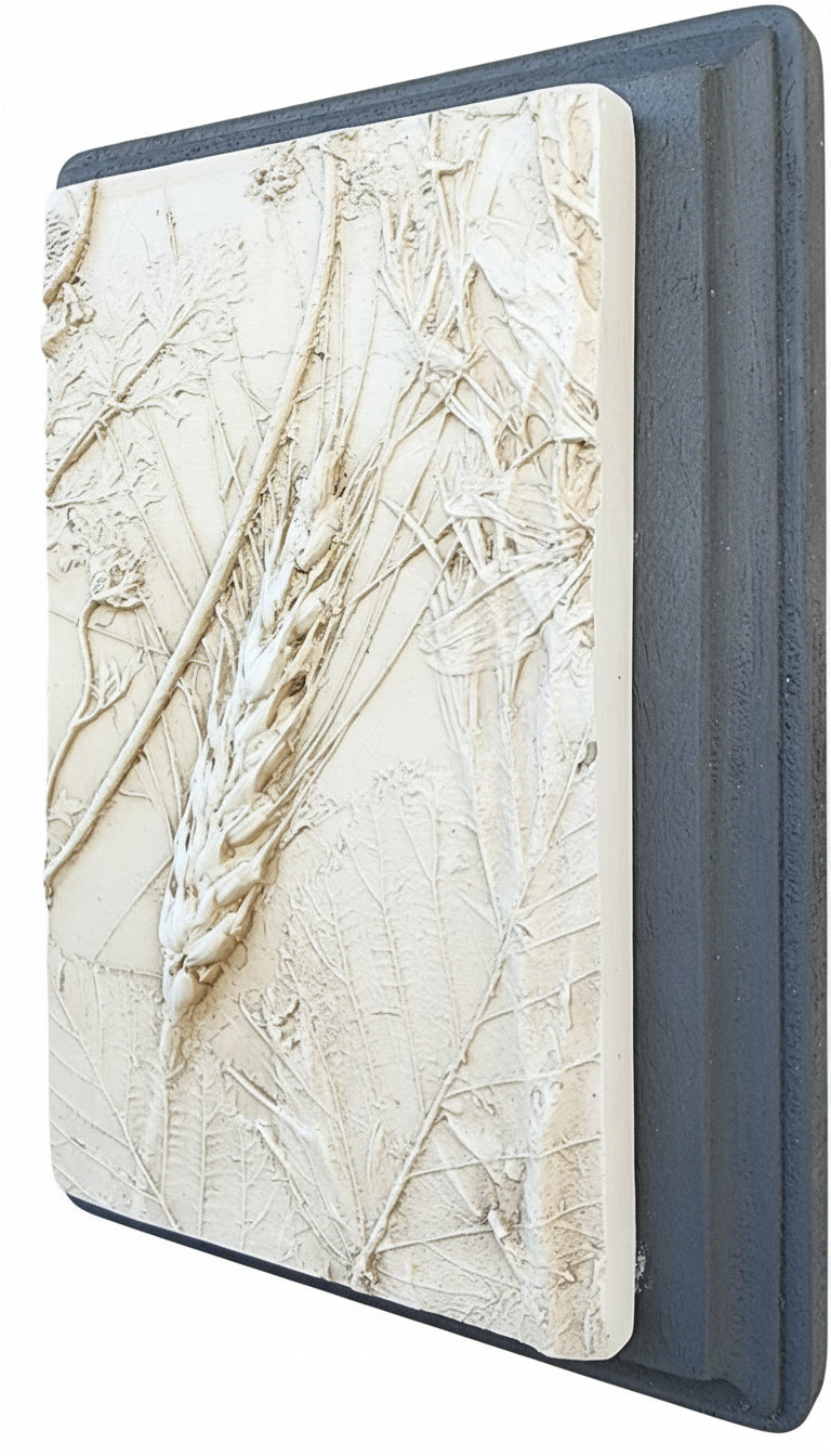 Plaster Botanical Bas Relief Artwork