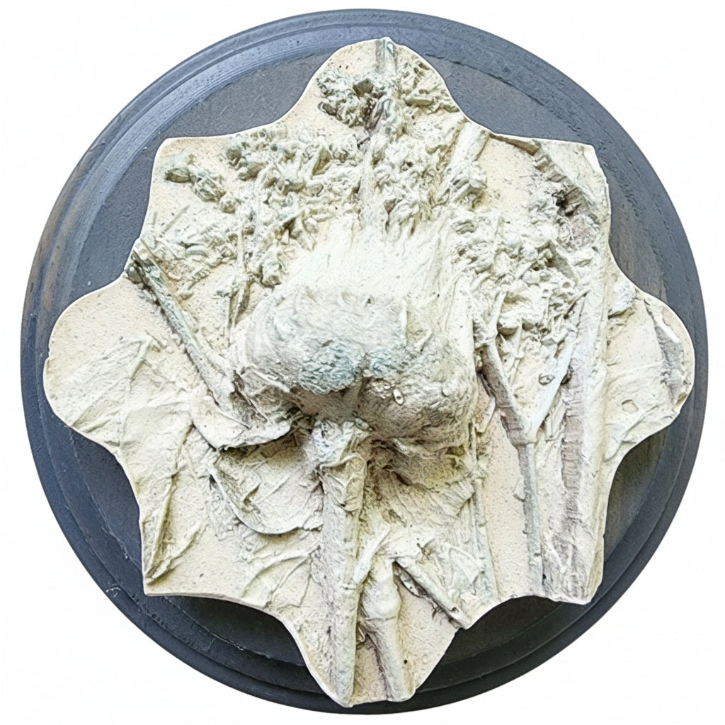 Plaster Botanical Bas Relief Artwork