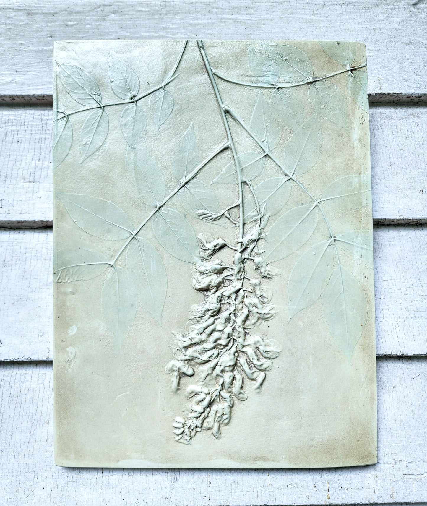 Plaster Botanical Bas Relief Artwork