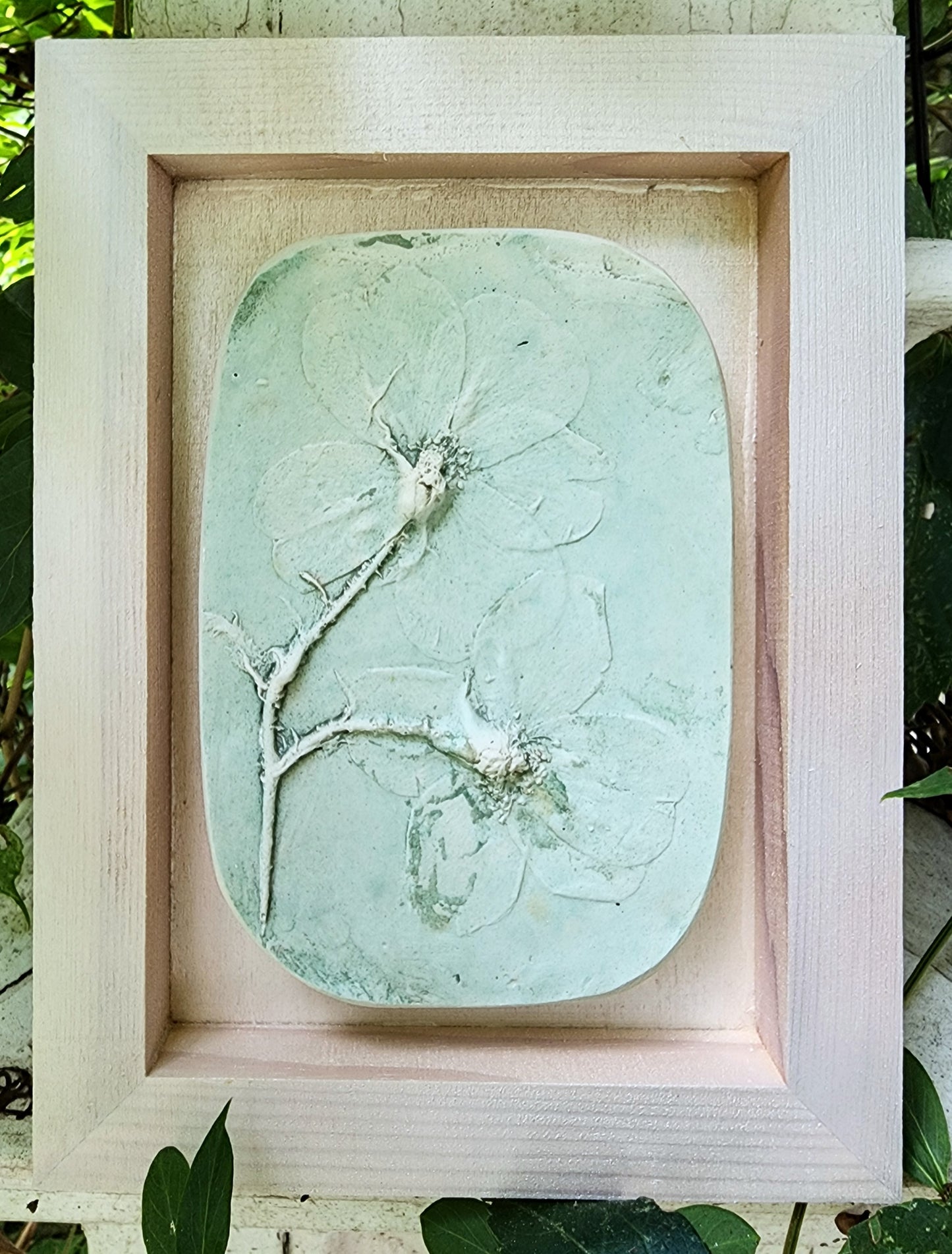 Plaster Botanical Bas Relief Artwork