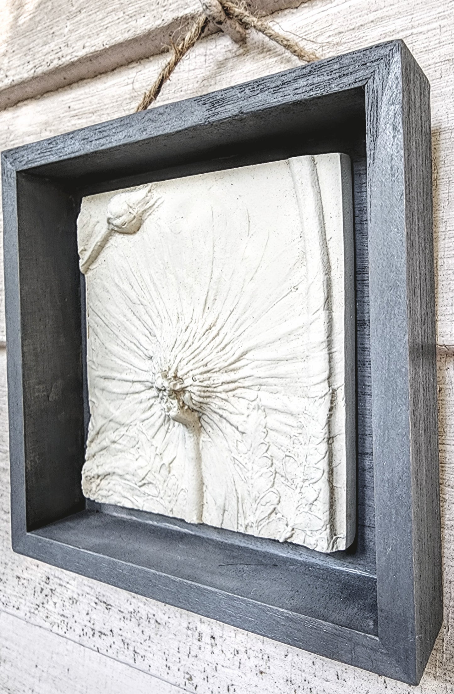 Plaster Botanical Bas Relief Artwork