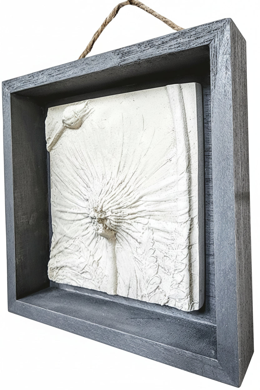 Plaster Botanical Bas Relief Artwork