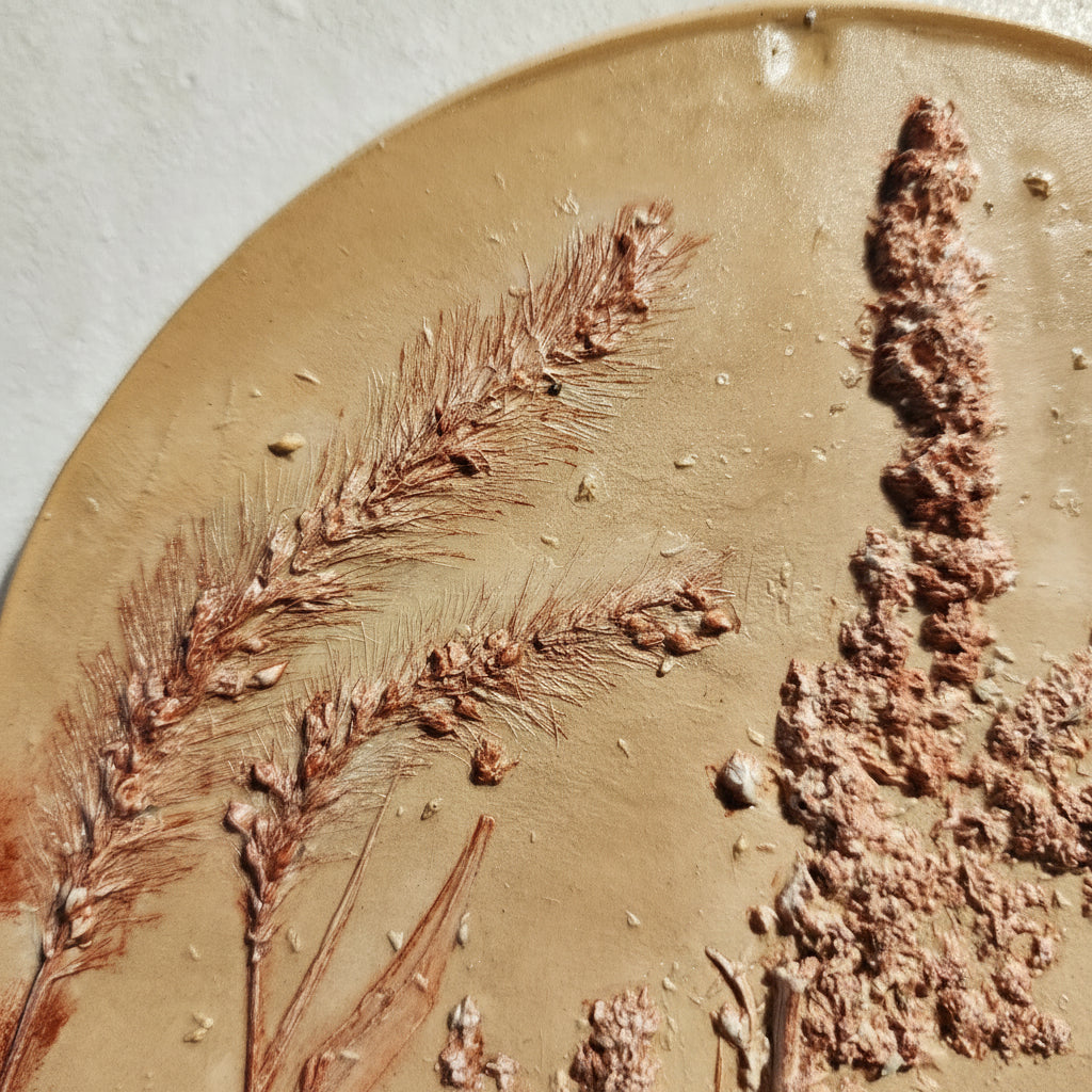 Plaster Botanical Bas Relief Artwork