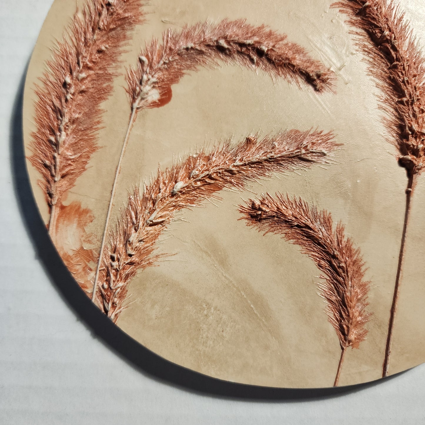 Plaster Botanical Bas Relief Artwork