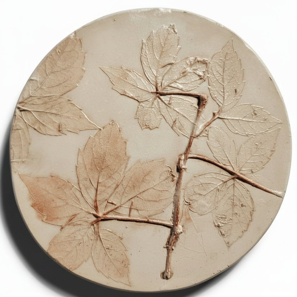 Plaster Botanical Bas Relief Artwork