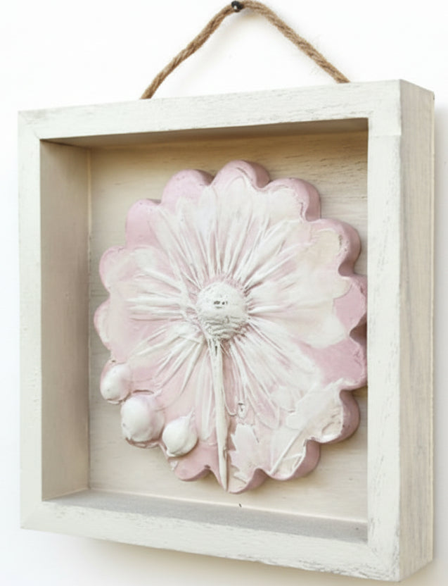 Plaster Botanical Bas Relief Artwork