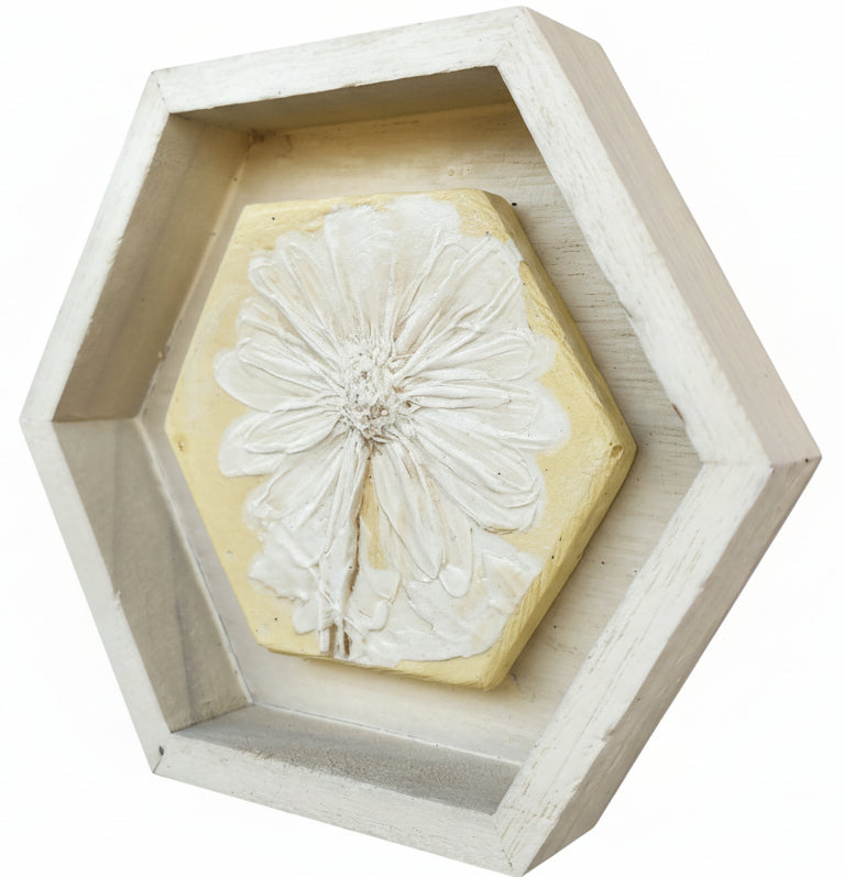 Plaster Botanical Bas Relief Artwork