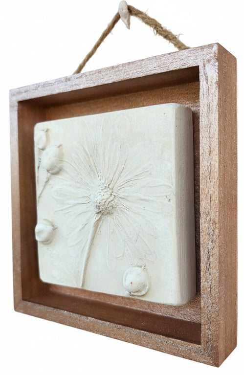 Plaster Botanical Bas Relief Artwork