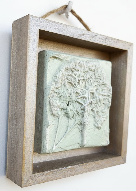 Plaster Botanical Bas Relief Artwork