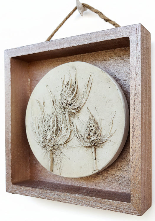 Plaster Botanical Bas Relief Artwork