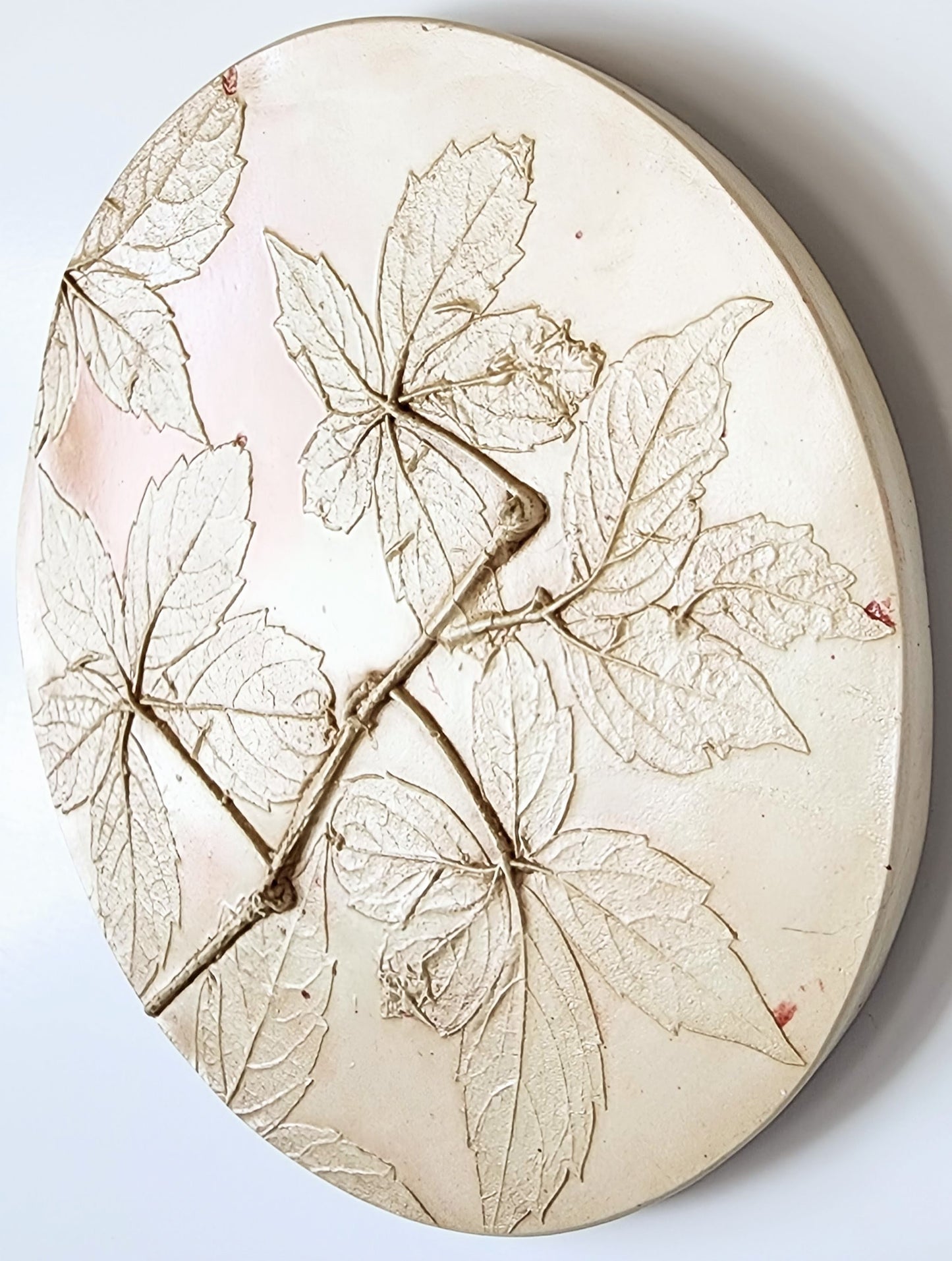 Plaster Botanical Bas Relief Artwork