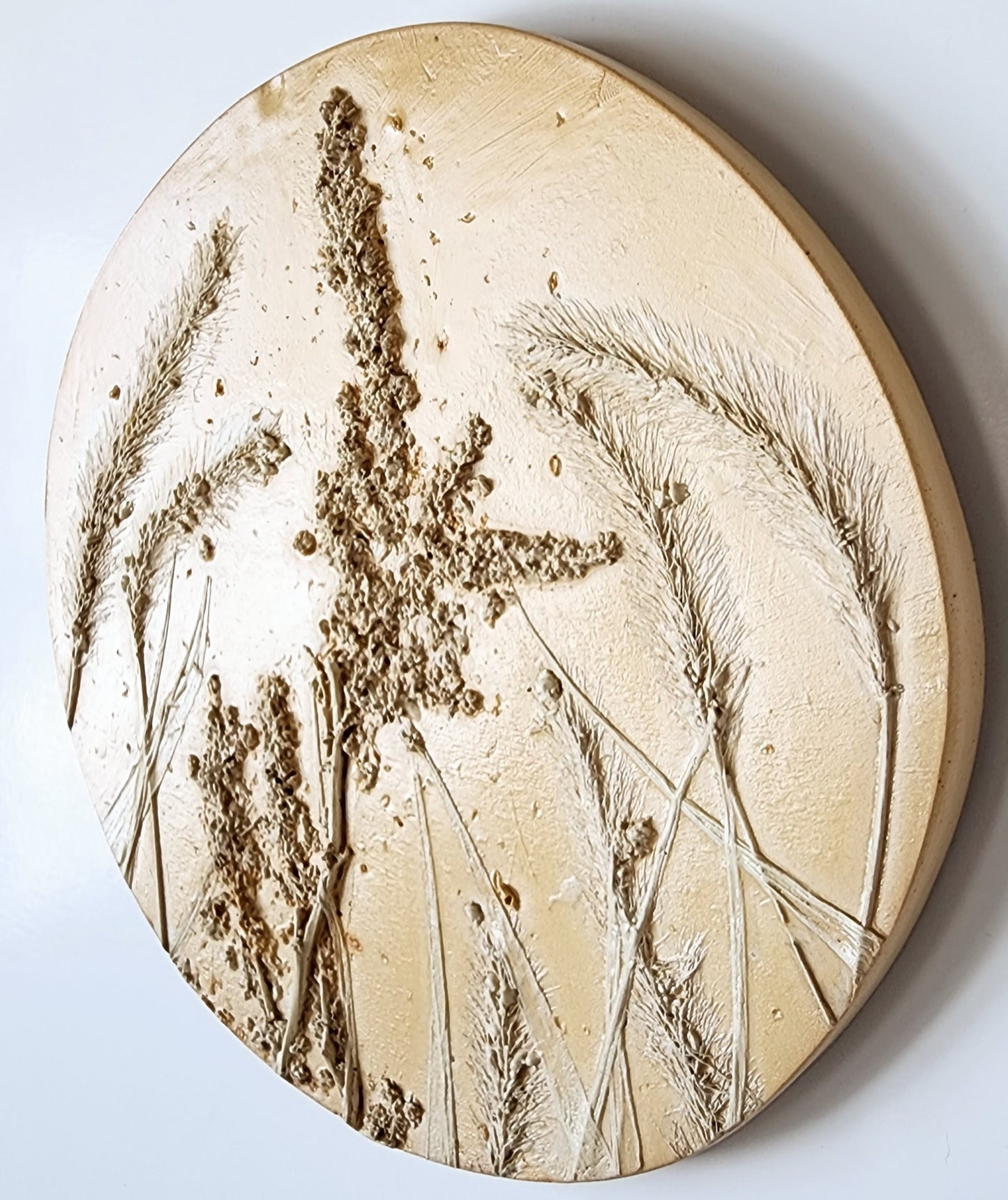 Plaster Botanical Bas Relief Artwork
