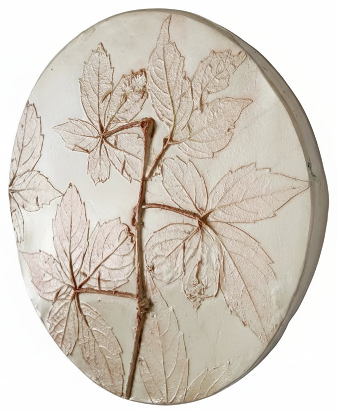 Plaster Botanical Bas Relief Artwork