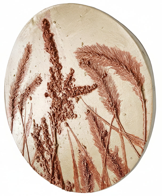 Plaster Botanical Bas Relief Artwork