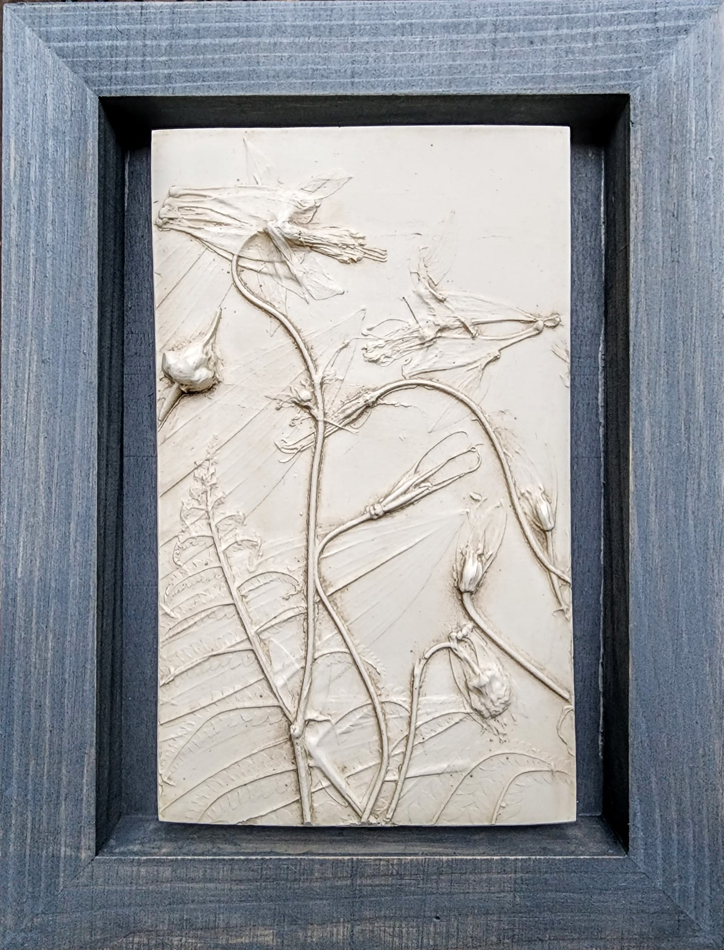 Plaster Botanical Bas Relief Artwork