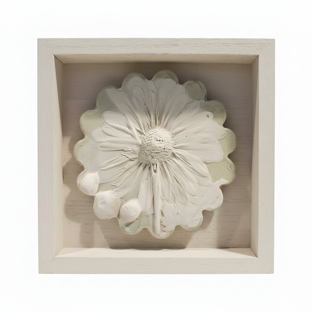 Plaster Botanical Bas Relief Artwork
