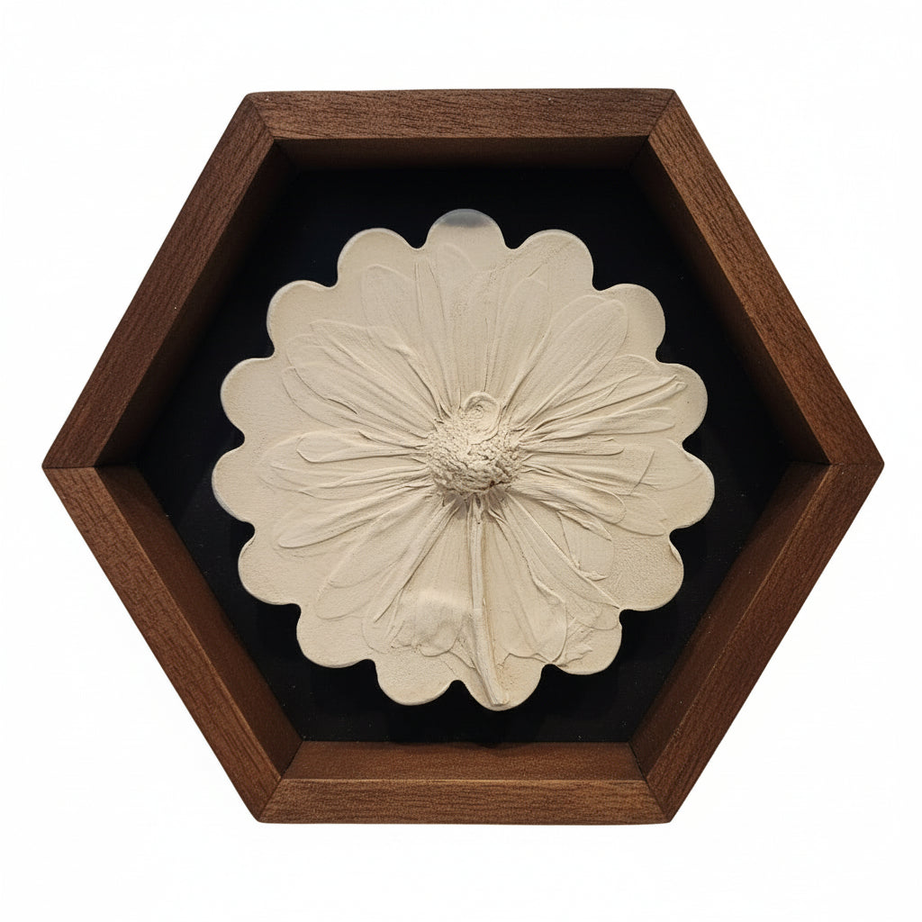 Plaster Botanical Bas Relief Artwork
