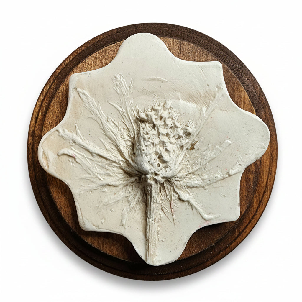 Plaster Botanical Bas Relief Artwork
