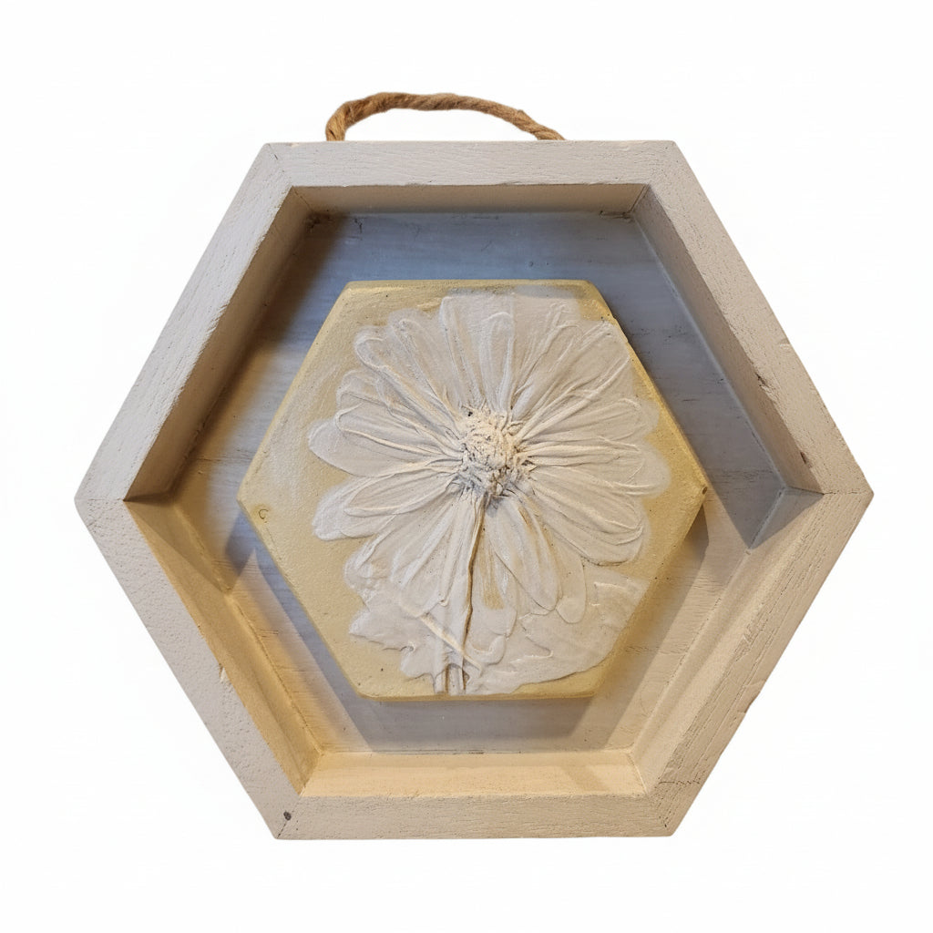 Plaster Botanical Bas Relief Artwork