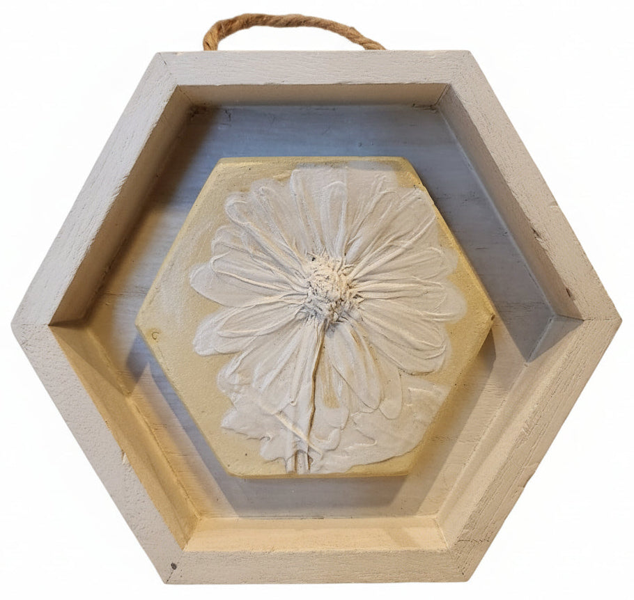 Plaster Botanical Bas Relief Artwork